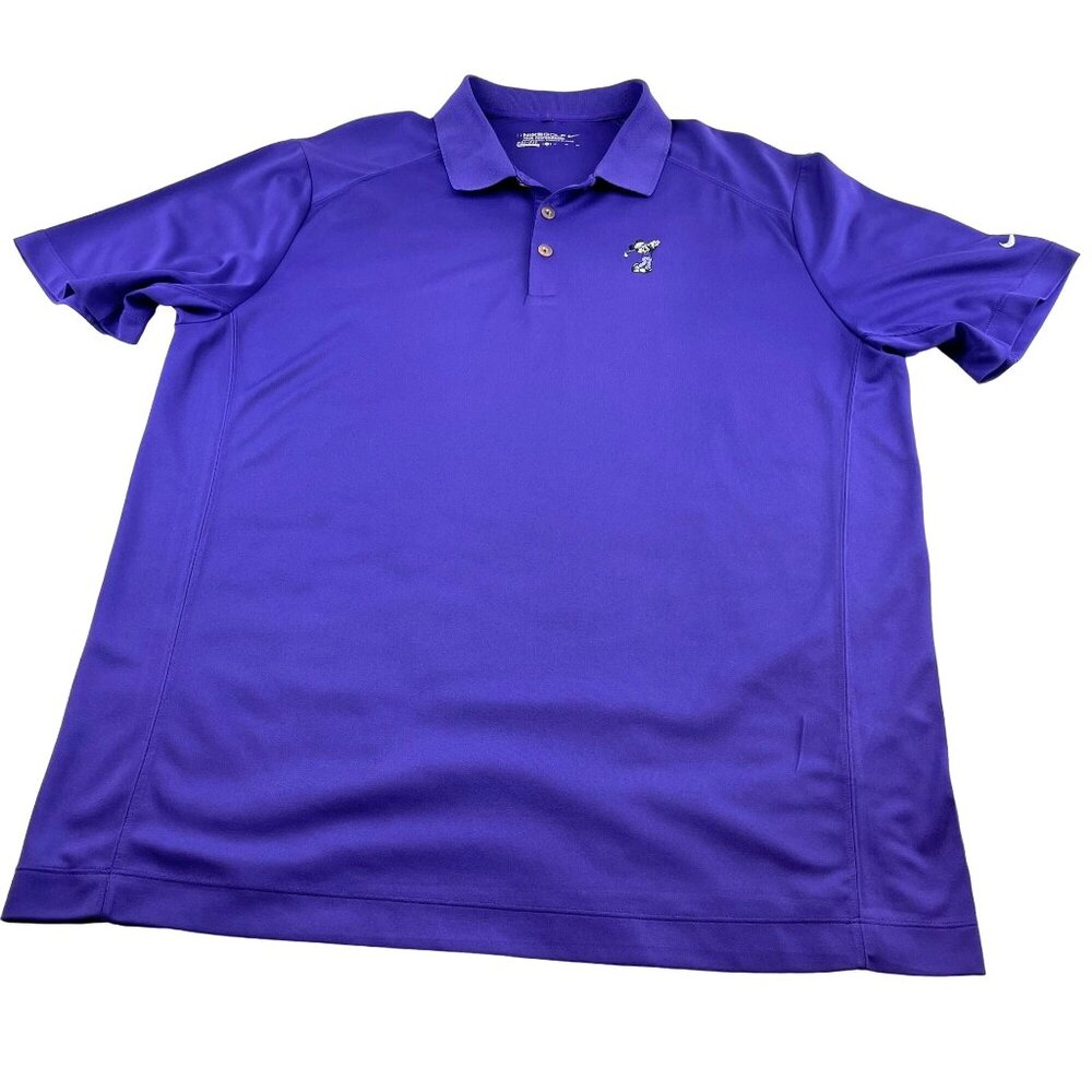 Nike Golf Men's Purple Dri Fit Shirt Mickey Mouse Disney World Sz XL Knit Polo